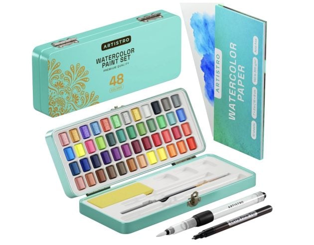 Watercolor Paint Set, 48 Vivid Colors